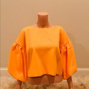 Topshop Top With Puffed Sleeves